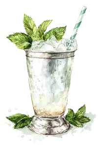Mint Julep Drink Watercolor